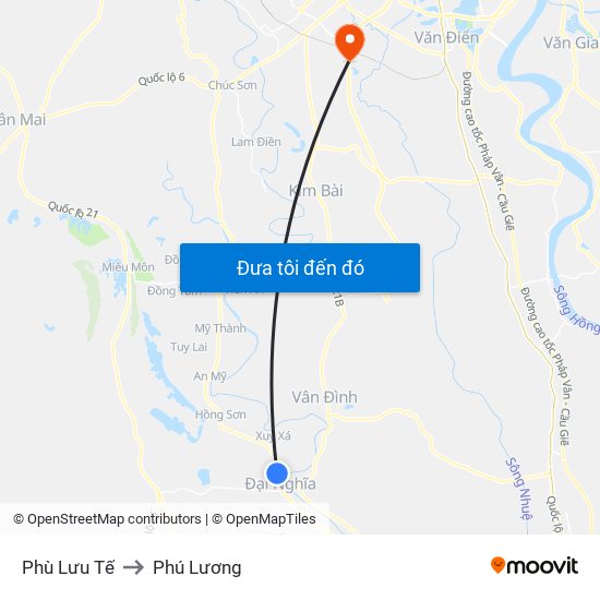 Phù Lưu Tế to Phú Lương map