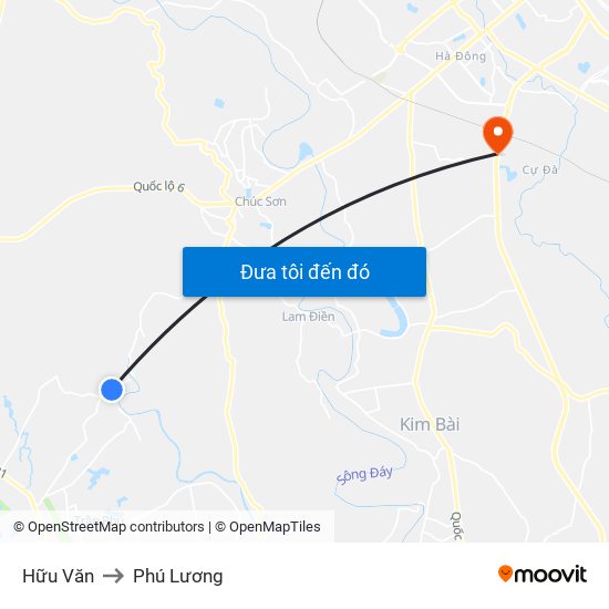 Hữu Văn to Phú Lương map