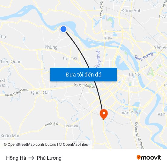 Hồng Hà to Phú Lương map