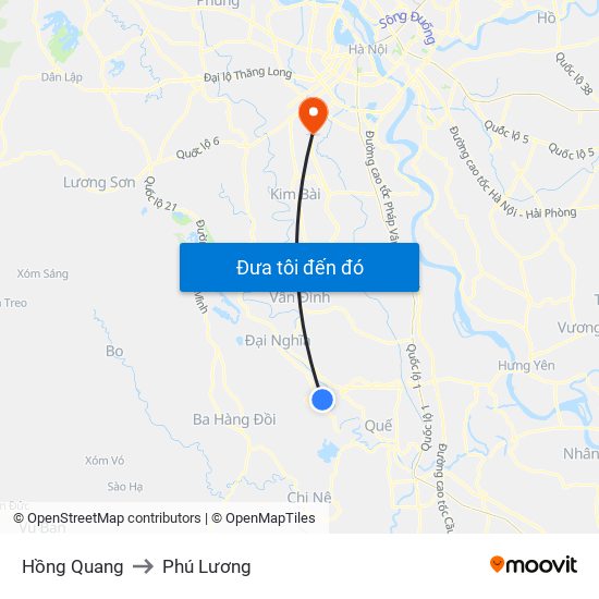 Hồng Quang to Phú Lương map
