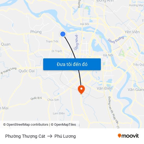 Phường Thượng Cát to Phú Lương map