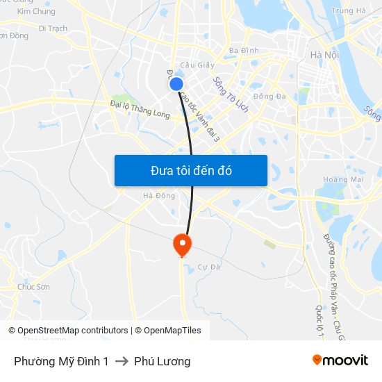 Phường Mỹ Đình 1 to Phú Lương map