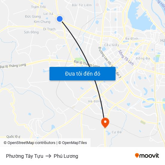 Phường Tây Tựu to Phú Lương map
