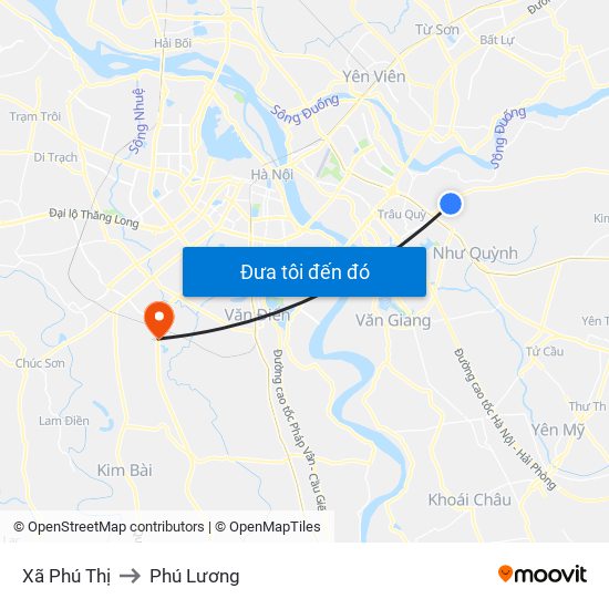 Xã Phú Thị to Phú Lương map