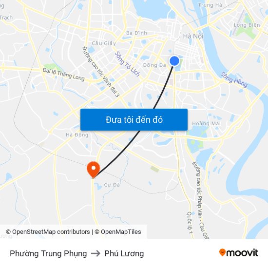 Phường Trung Phụng to Phú Lương map