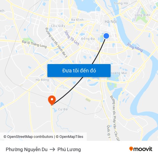 Phường Nguyễn Du to Phú Lương map