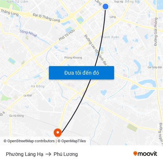 Phường Láng Hạ to Phú Lương map