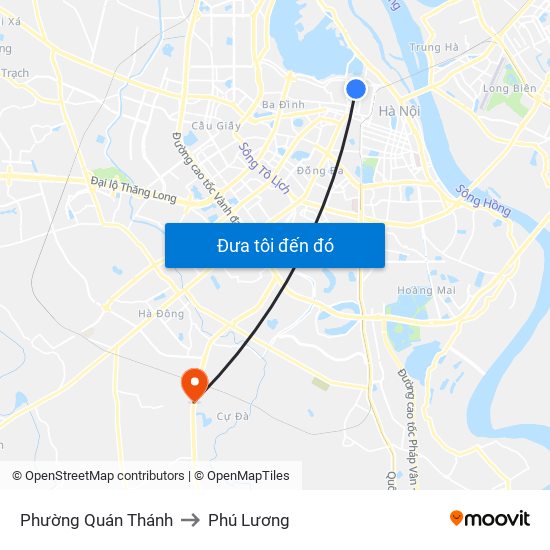 Phường Quán Thánh to Phú Lương map