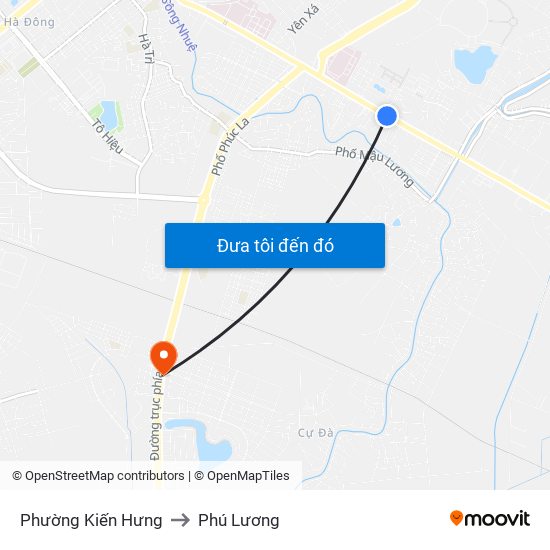 Phường Kiến Hưng to Phú Lương map