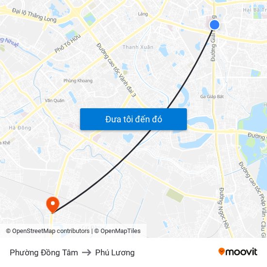 Phường Đồng Tâm to Phú Lương map