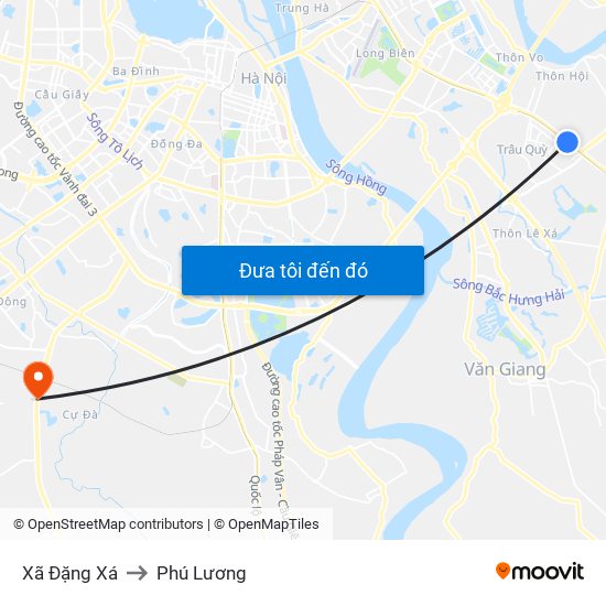 Xã Đặng Xá to Phú Lương map