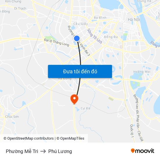 Phường Mễ Trì to Phú Lương map