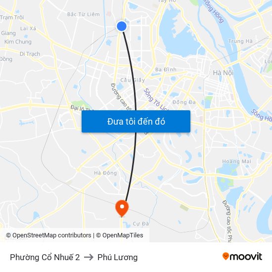 Phường Cổ Nhuế 2 to Phú Lương map
