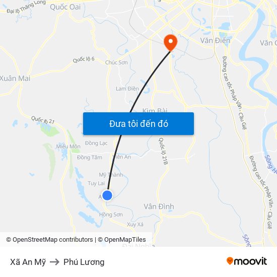 Xã An Mỹ to Phú Lương map