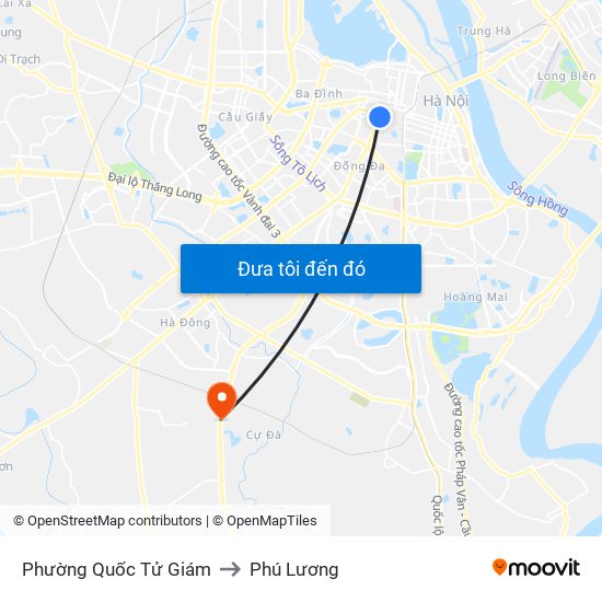 Phường Quốc Tử Giám to Phú Lương map