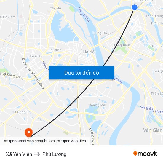 Xã Yên Viên to Phú Lương map