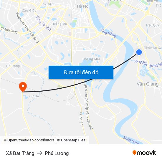 Xã Bát Tràng to Phú Lương map