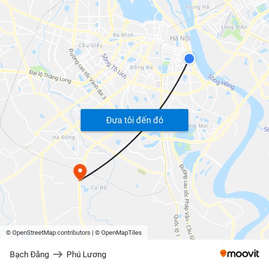 Bạch Đằng to Phú Lương map