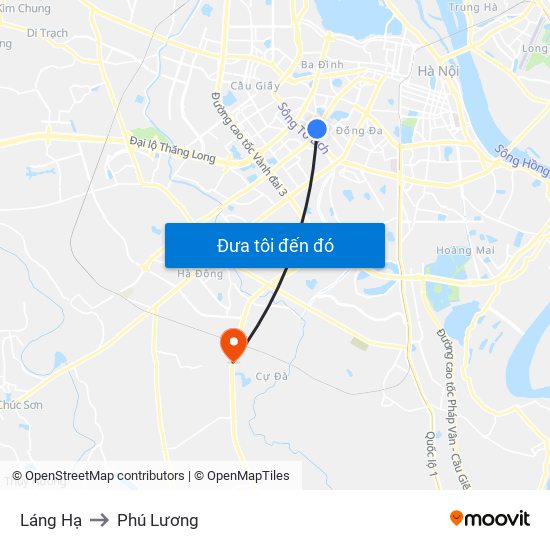 Láng Hạ to Phú Lương map