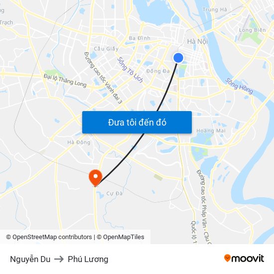 Nguyễn Du to Phú Lương map