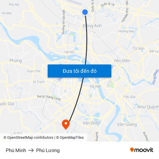 Phú Minh to Phú Lương map