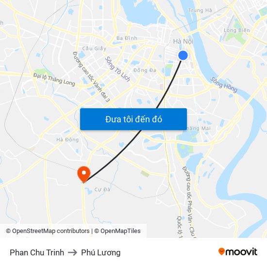 Phan Chu Trinh to Phú Lương map