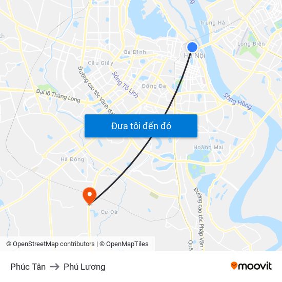 Phúc Tân to Phú Lương map