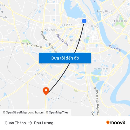 Quán Thánh to Phú Lương map