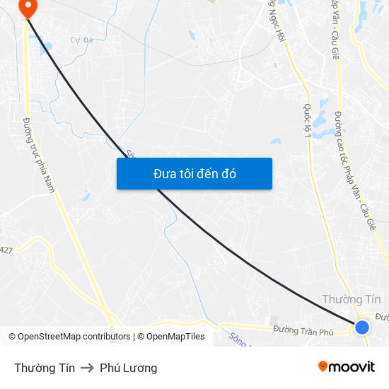 Thường Tín to Phú Lương map