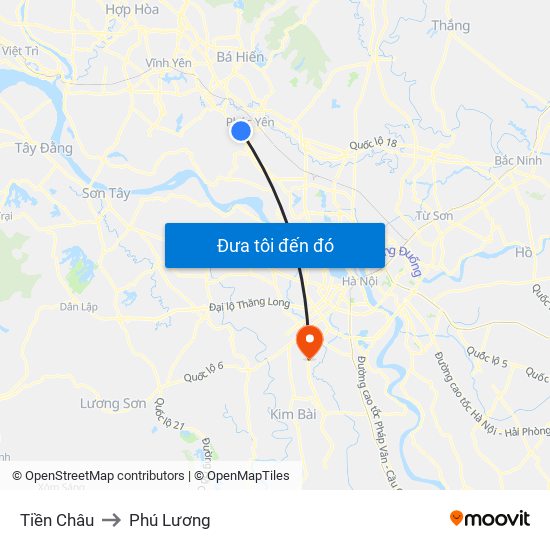 Tiền Châu to Phú Lương map