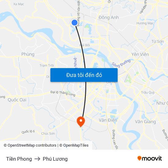 Tiền Phong to Phú Lương map