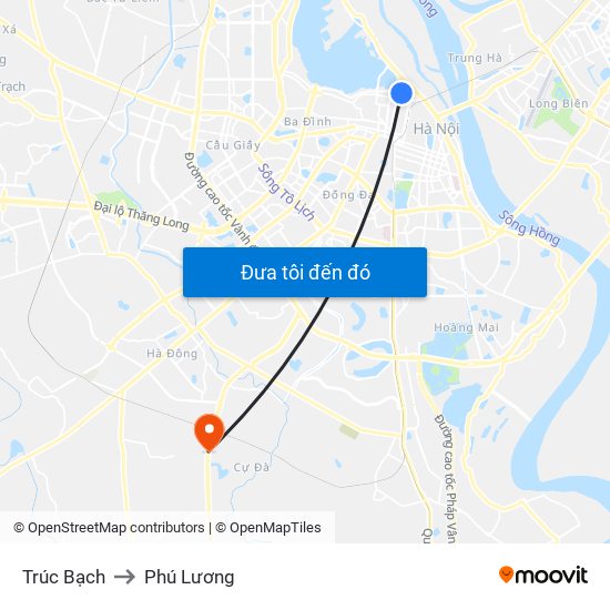 Trúc Bạch to Phú Lương map