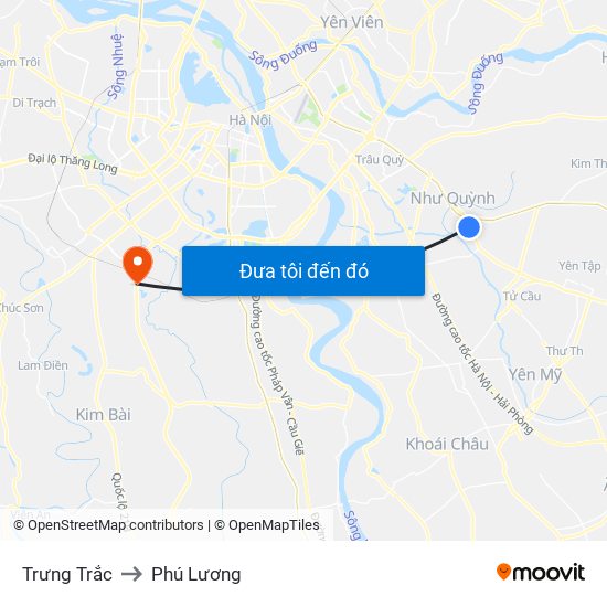 Trưng Trắc to Phú Lương map