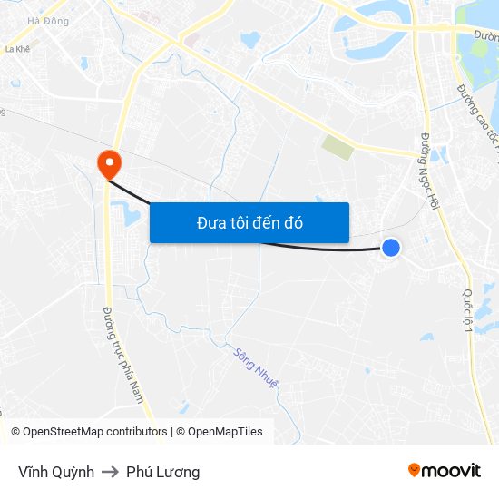 Vĩnh Quỳnh to Phú Lương map