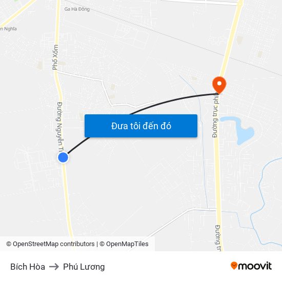 Bích Hòa to Phú Lương map