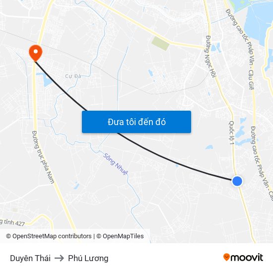 Duyên Thái to Phú Lương map