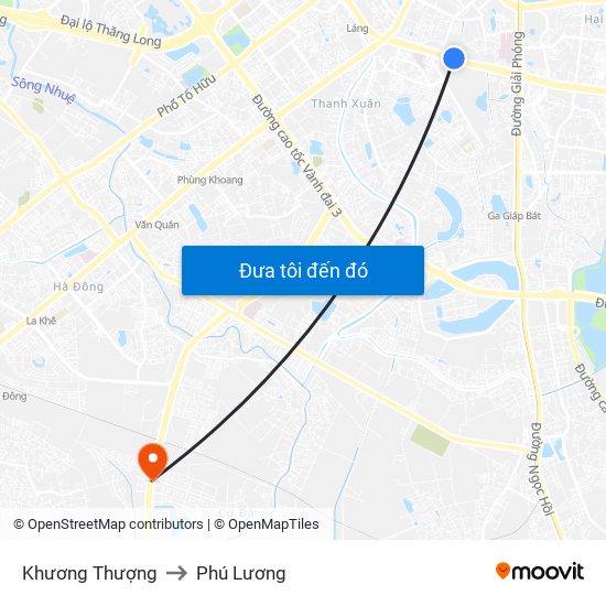 Khương Thượng to Phú Lương map