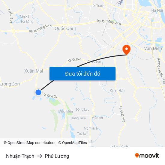 Nhuận Trạch to Phú Lương map