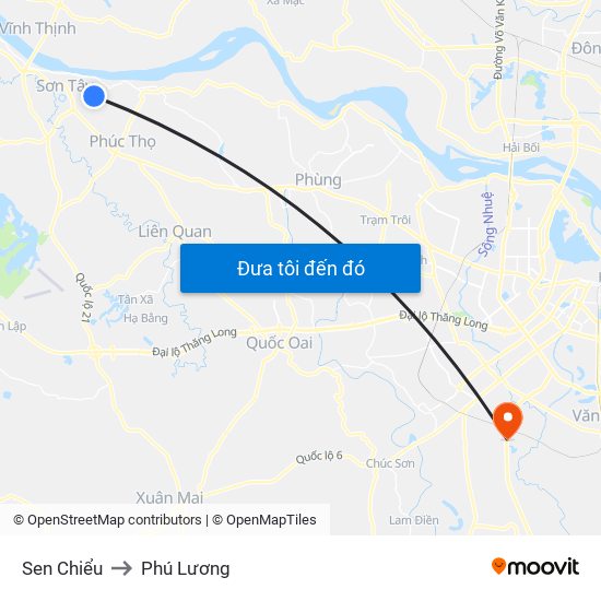 Sen Chiểu to Phú Lương map