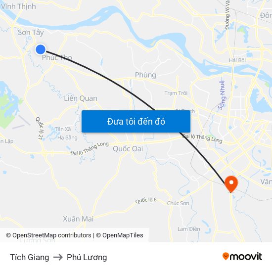 Tích Giang to Phú Lương map