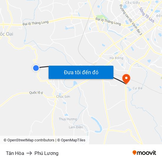 Tân Hòa to Phú Lương map