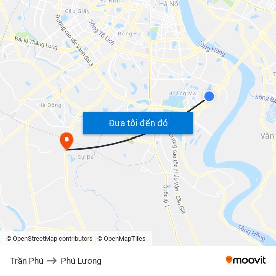 Trần Phú to Phú Lương map