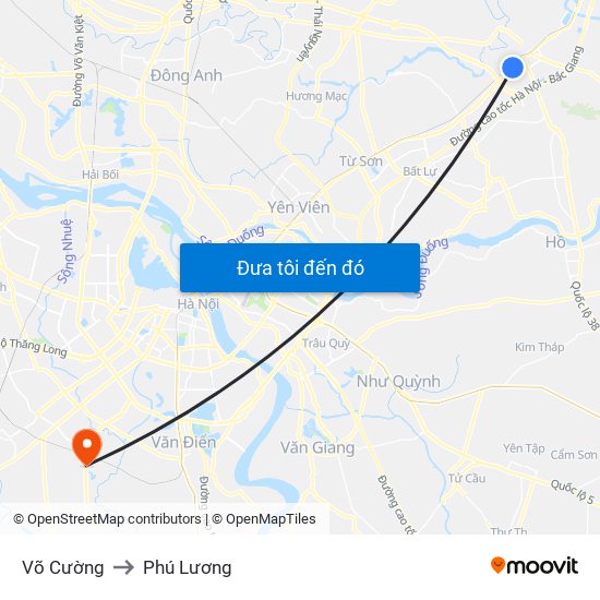 Võ Cường to Phú Lương map