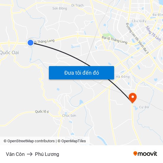 Vân Côn to Phú Lương map