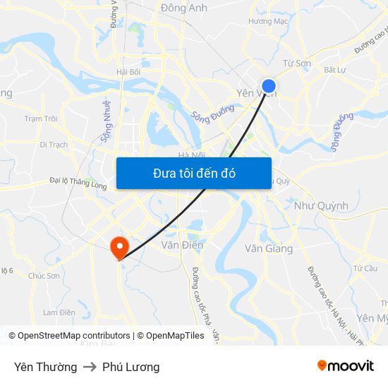 Yên Thường to Phú Lương map