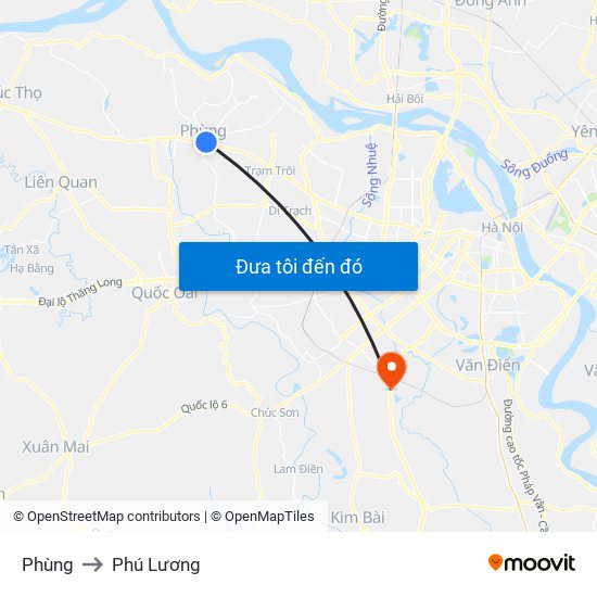 Phùng to Phú Lương map