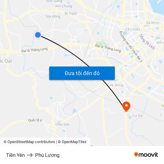 Tiền Yên to Phú Lương map