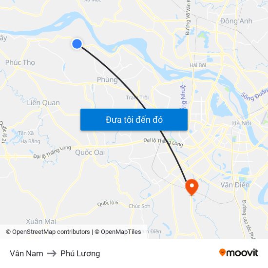 Vân Nam to Phú Lương map