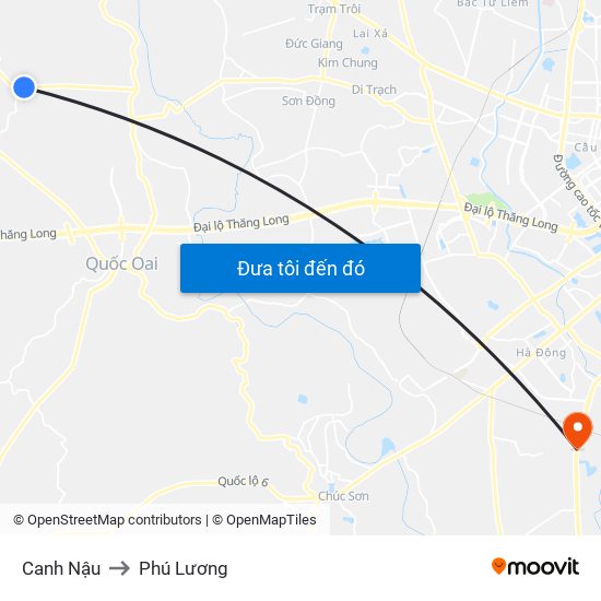 Canh Nậu to Phú Lương map