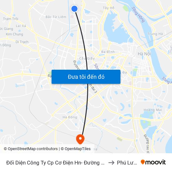 Đối Diện Công Ty Cp Cơ Điện Hn- Đường Đức Thắng to Phú Lương map